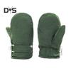 1 Pair Children Winter Mittens Thick Plush-lined Windproof Cartoon Dinosaur Cold Weather Outdoor Gloves Adjustable Fasten Strap Anti-Slip Ski Gloves