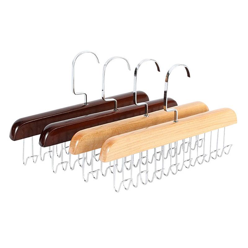 #1/2PCS Versatile Wooden Hat Organizer Rack With Hooks Caps Belts Ties Storage Space-Saving Home Retail Display Clothes Storage