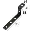 Koni Viola Reinforcement Bracket, Black, No. 63, Right-Angle Z-Shaped, 125 x 40 mm, Set of 2