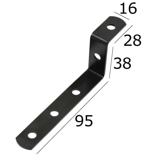Koni Viola Reinforcement Bracket, Black, No. 63, Right-Angle Z-Shaped, 125 x 40 mm, Set of 2