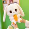 Cute Carrot Rabbit Plush Toy Little White Rabbit Doll Doll Sleeping on The Bed and Holding Pillow Birthday Gift for Women