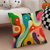 Abstraktes Geometrisches Muster Kunst Kissenbezug Überwurf-Kissenbezug Verdeckter Knopf Langlebiges Polyester Stuhlkissen