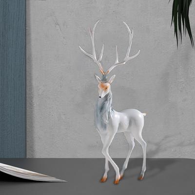 Elk Figurine Animal Decor Resin Sculpture for Living Room Shelf Centerpiece