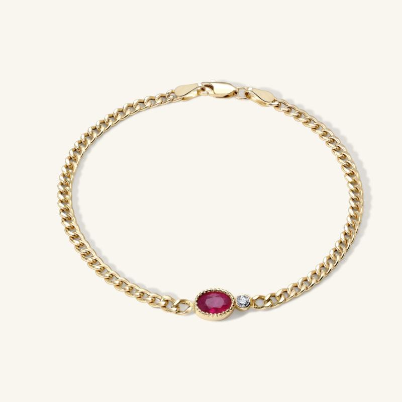Bracelet Color Zircon Pendant Stainless Steel Fashion Personality Bracelet Electroplating 18K Color Retention