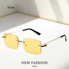 Vintage Square Rimless Sunglasses Women  Luxury  Designer Popular Small Rectangle Gradient Sun Glasses Fashion Shades