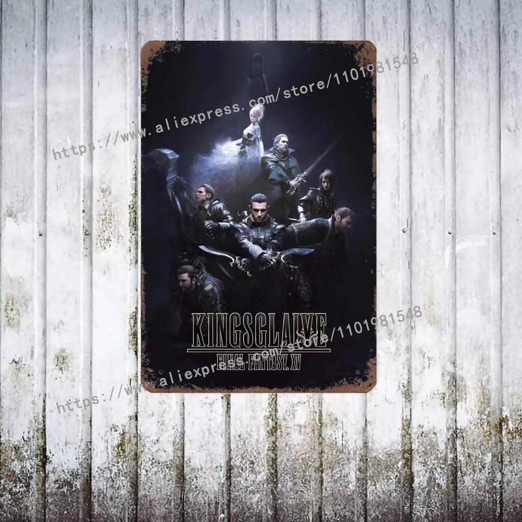Yoshitaka Amano Final Fantasy VIIs Poster Vintage Blech Metallschild Dekorative Plakette für Pub Bar Man Cave Club Wanddekoration