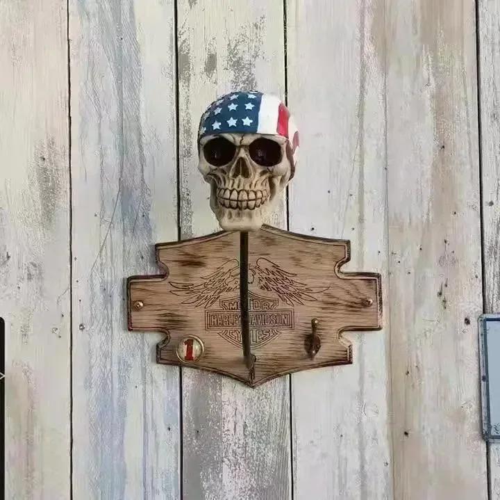 Supporto creativo per casco da moto per adulti, decorazione a forma di teschio di Halloween, supporto per casco da parete, decorazione per Halloween