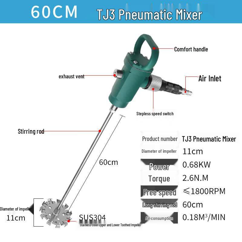 TJ3 Portable Stainless Steel Pneumatic Glue Mixer