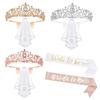 Bachelorette Party Accessories Set Rhinestone Crown Bride to Be Sash Veil Bridal Shower Decoration for Bachelorette Night Party Supplies