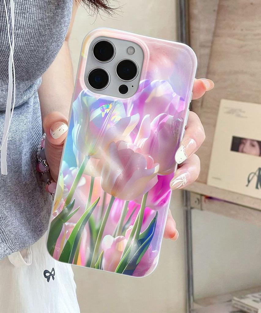Red Flowers TPU Phone Case For iPhone Air 17 Pro 16 15 Pro Max 14 13 12 Pro 11 Shockproof Soft Silicone Transparent Cover