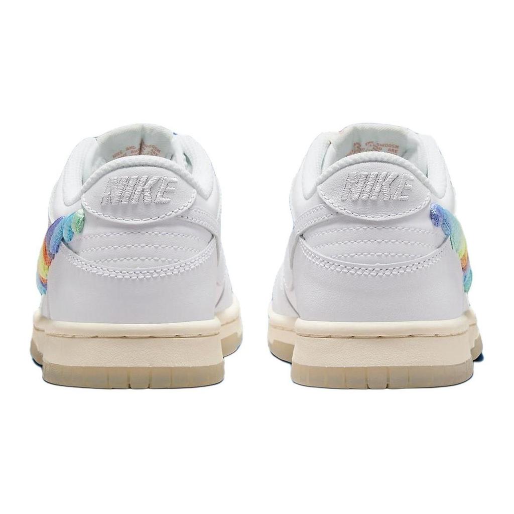 Nike Dunk Low PS Tęczowy Sznurowany Swoosh Buty Dziecięce Białe Wielokolorowe Ciemny Pony FN4862-100