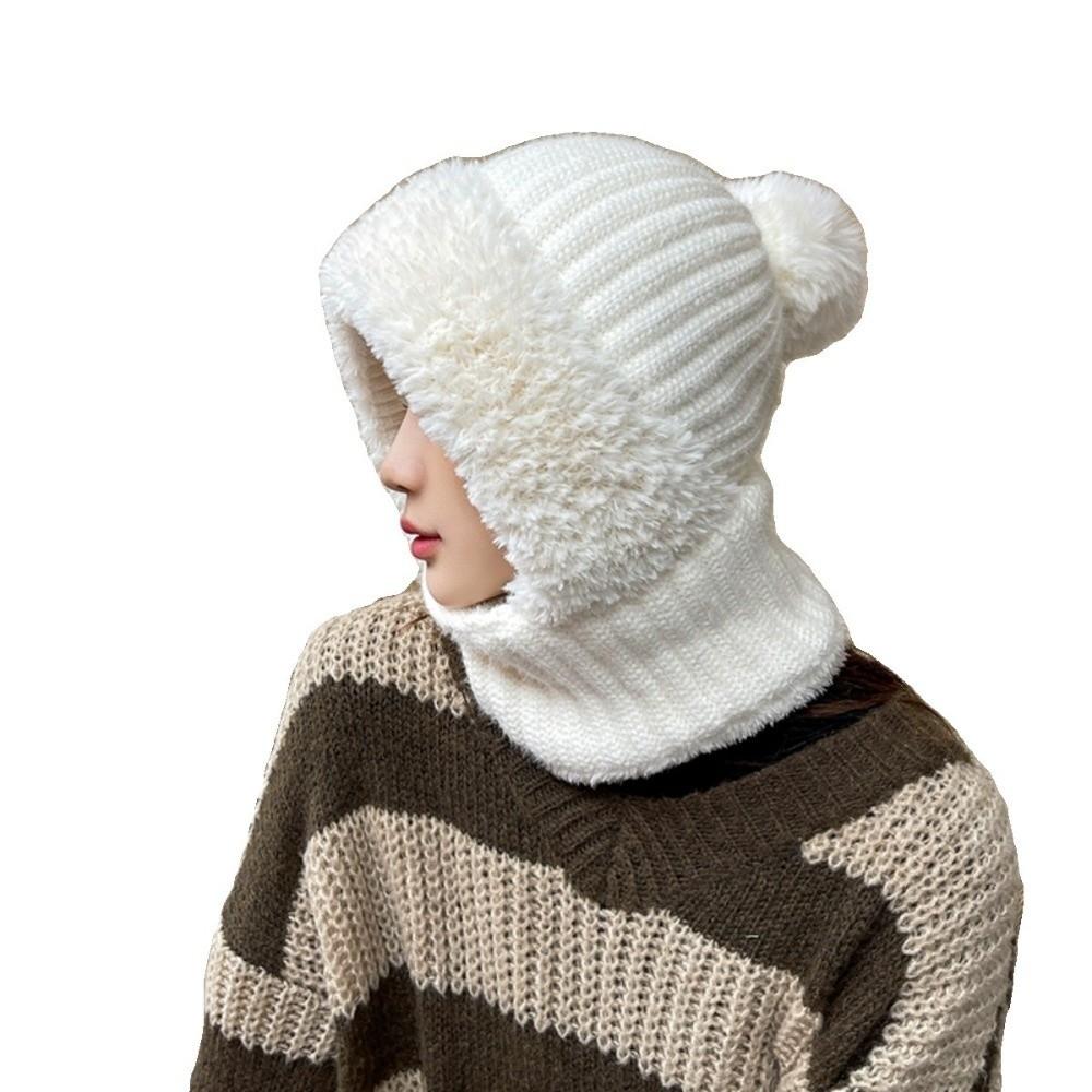 Warm Pullover Cap Windproof Neck Warmer New Scarf Mask Integrated Hat  Autumn and Winter