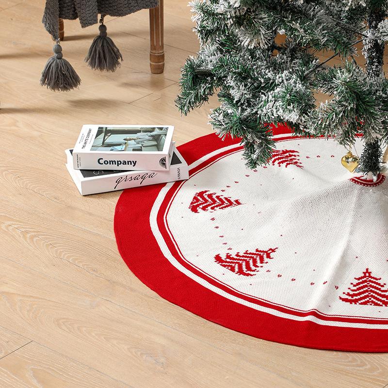 Christmas Tree Skirt Round Knitted Tree Base Apron Christmas Tree Skirt Scene Decoration Decoration Supplies