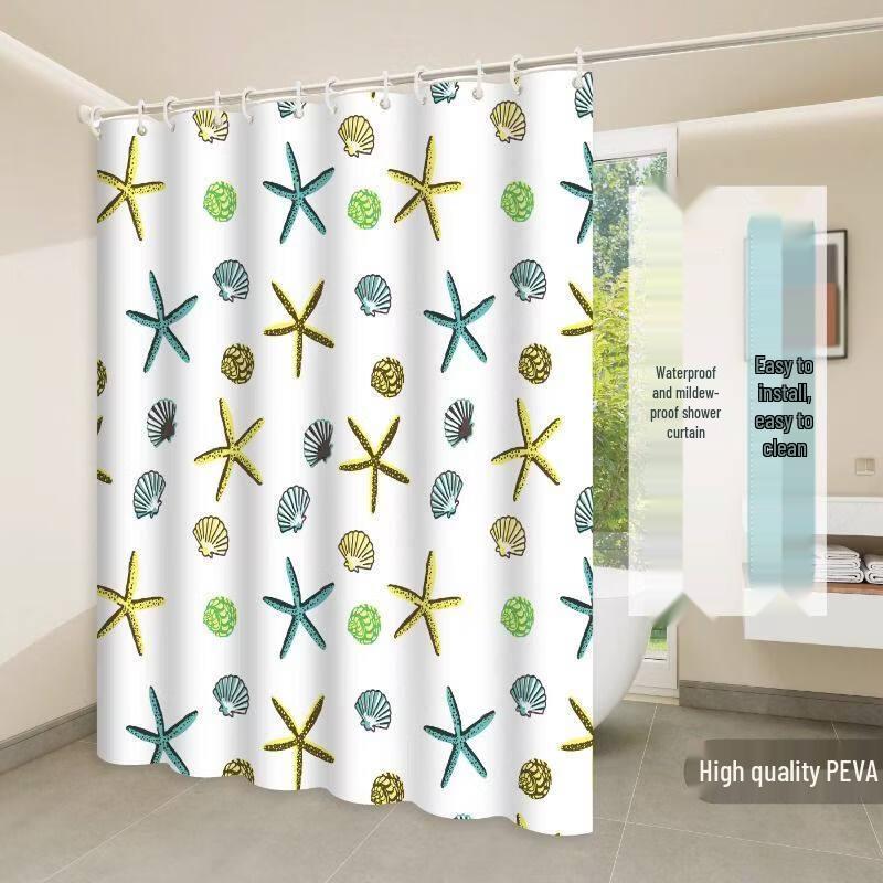LIEI Waterproof PEVA Shower Curtain