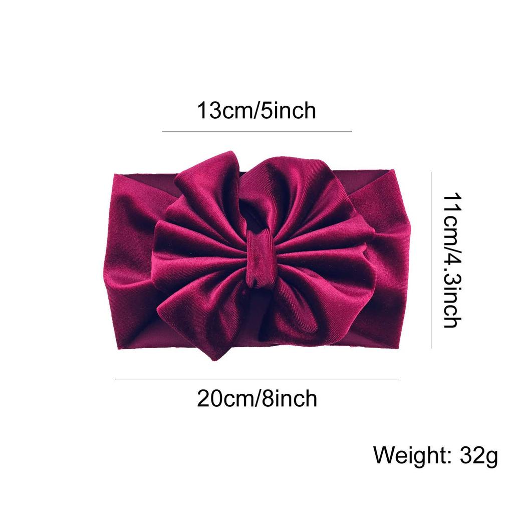 Lawie 8 PACK Elastic Stretchy Elastic Soft Wide Velvet Bowknot Bow Headbands Hairband Knot Turban Headwraps Hair Bows Accessories for Kids Toddler