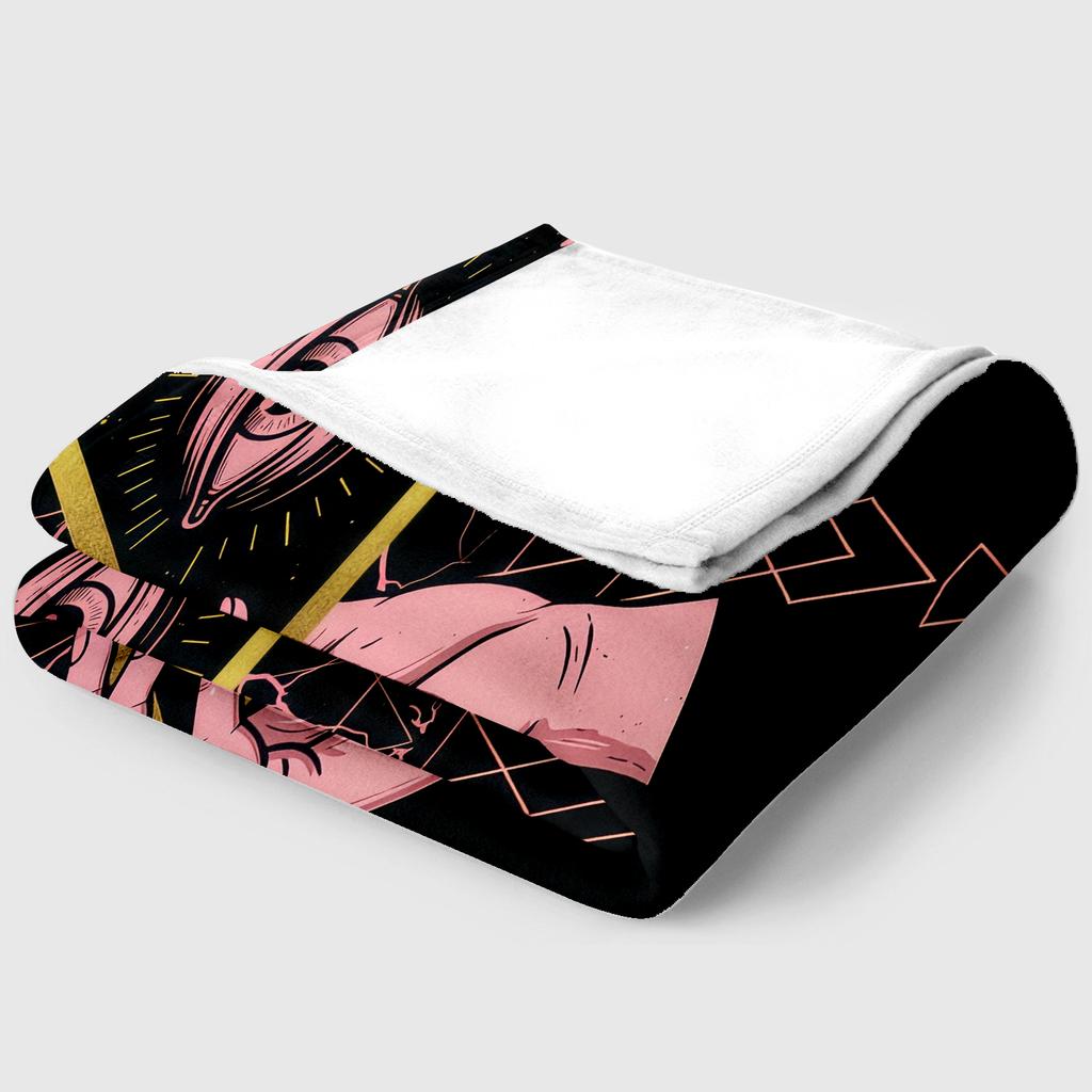 The Eye of The Demon Flannel Thin Blanket Soft Warm Blanket for Bedroom Living Room Bed Travel Camping Picnic Gift Customizable