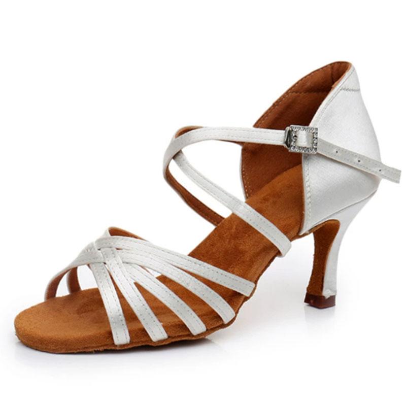 Buty do tańca latynoamerykańskiego damskie na wysokim obcasie jedwabne buty do tańca damskie miękka podeszwa buty do tańca na obcasie 8,5 cm dla dziewcząt buty do salsy buty do tańca towarzyskiego