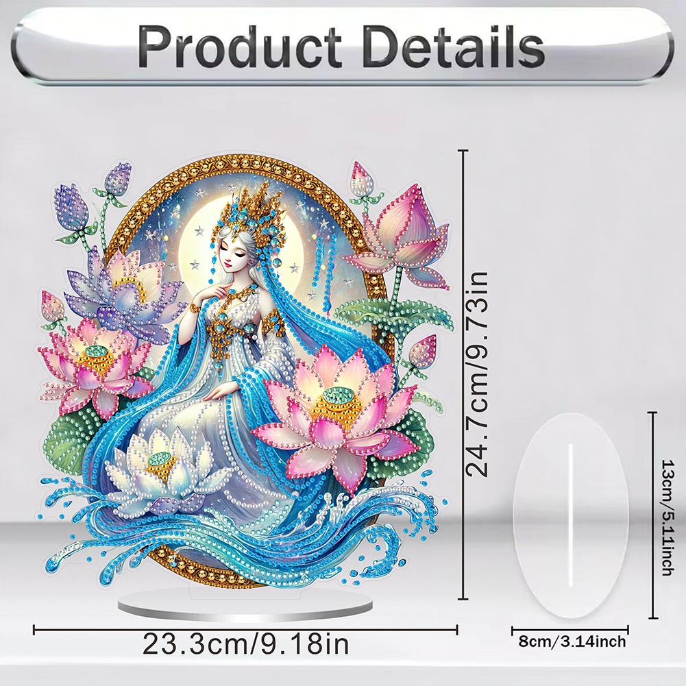 Acrylic 2D/Flat Flower DIY Table Top Diamond Painting Ornament Kits 5D DIY Diamond Art Tabletop Decorations for Adults Beginner