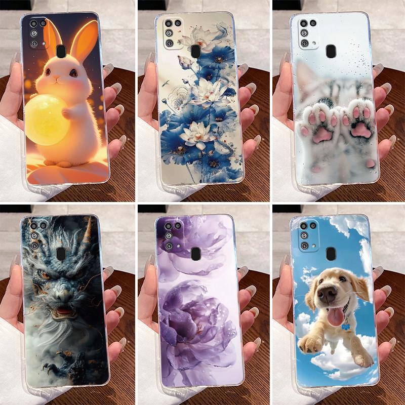 Case For Samsung M31 M21s M21 M30s Luxury Dragon Cute Cool Boys Girls Soft silicone Phone Case Back Cover Transparent TPU Shell