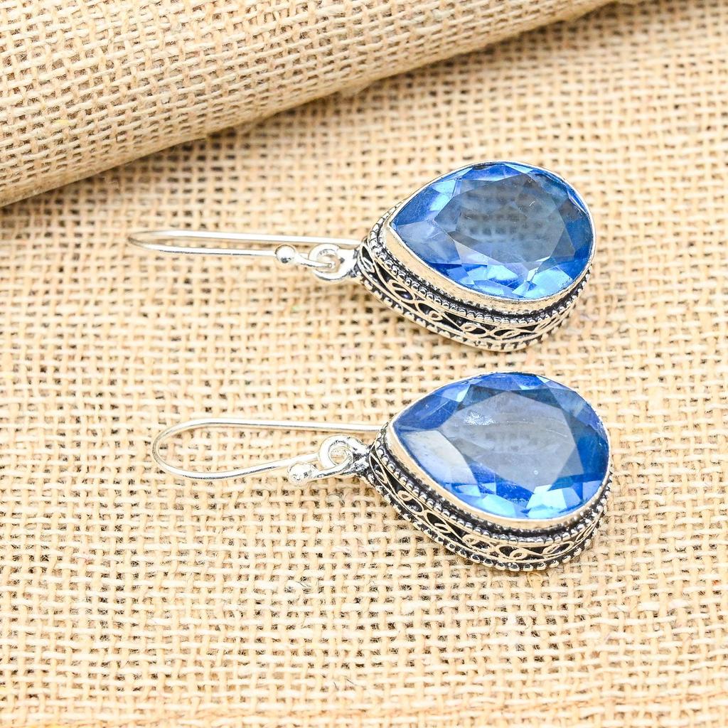 Tanzanite Gemstone 925 Sterling Silver Jewelry Handmade Earrings For Wedding Gift