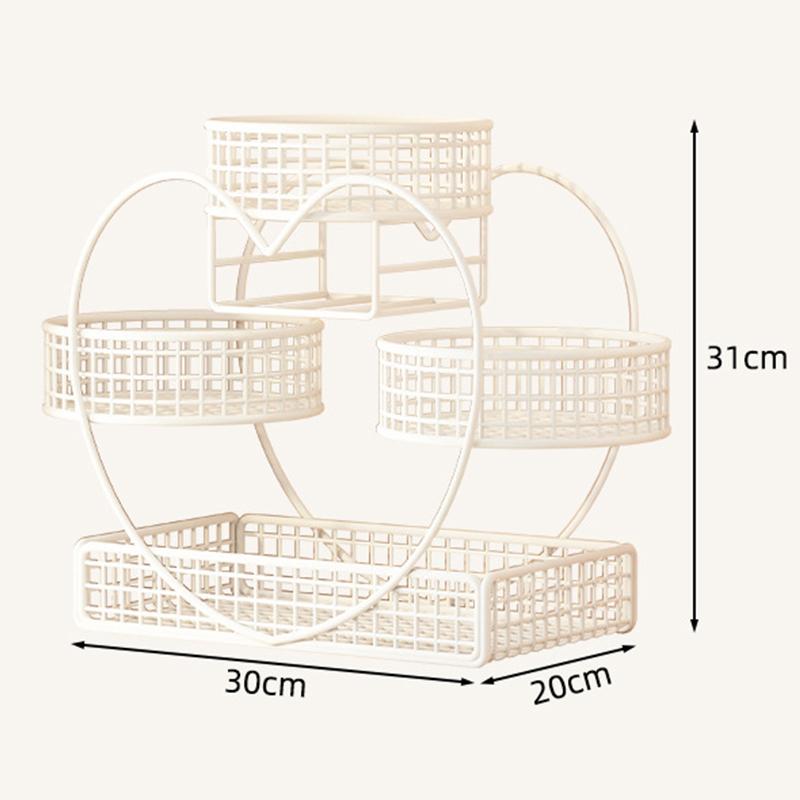 1Pc Varnished Metal Cosmetic Organizer Lightweight No-Installation Makeup Storage Rack Modern Vanity Countertop Shelf