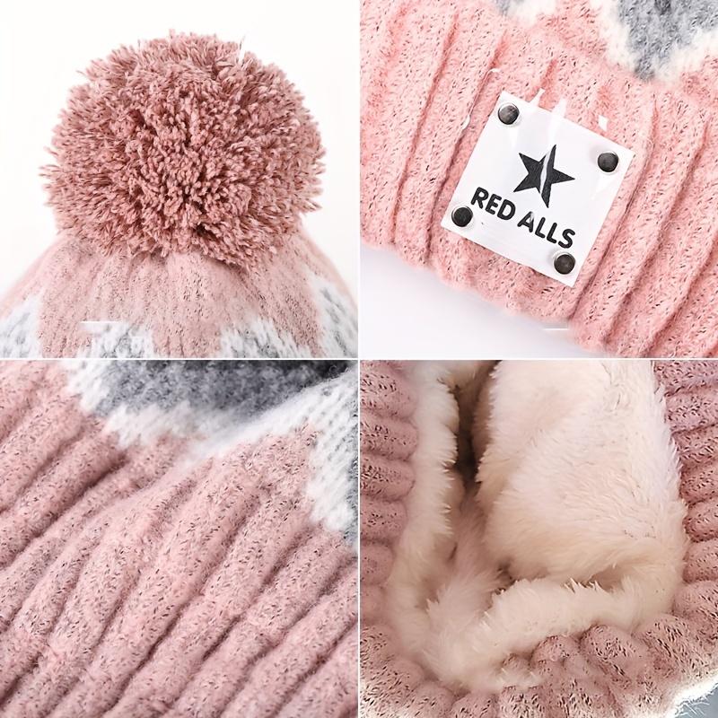 2pcs Women's Winter Hat & Face Mask Set - Soft Fleece, Elastic Stretch Fit, Machine Washable, Cozy Fleece Lined for Skiing, Cycling, Cold Weather