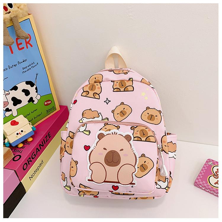 Capybara Childrens Trendy Backpack Stylish Nylon School Bag For Boys And Girls