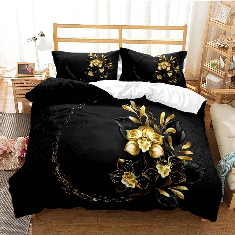 Rose Floral Duvet Cover Set Twin King Size Romantic Flowers Bedding Set Microfiber Comforter Cover For Valentine's Day Wedding
