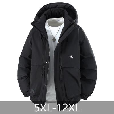 Taglie Forti 5XL-12XL Moda Inverno Giubbotti da Uomo con Cappuccio Impermeabili Casual Ampi Spessi Caldi Oversize Capispalla Cappotto da Uomo