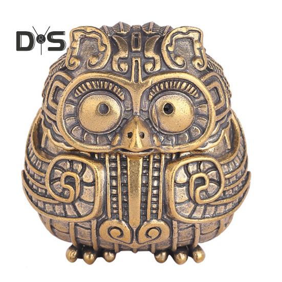 Vintage Owl Figurine Mini Owl Incense Burner with Lid Collectible Owl Ornament for Home Living Room Office Desk Bookshelf Decor