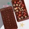 Silicone Letter & Number Chocolate Molds Set Alphabets & Numbers Baking Tools with Happy Birthday Cake Decorations Fondant Molds