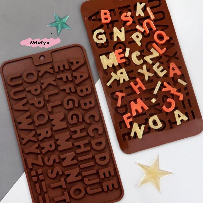Silicone Letter & Number Chocolate Molds Set Alphabets & Numbers Baking Tools with Happy Birthday Cake Decorations Fondant Molds