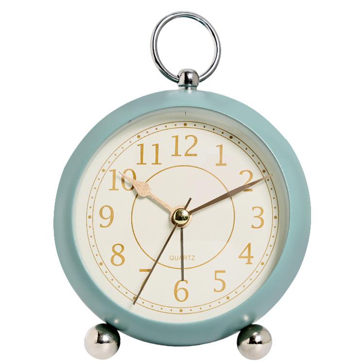 4.5inch Metal Alarm Clock Silent Non Ticking Bedside Clock Simple Loud Desk Clock for Heavy Sleeper