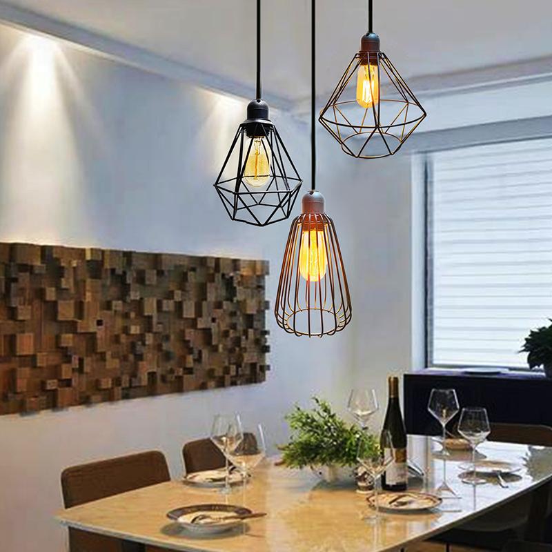 Moderne Pendelleuchtenabdeckungen Geometrische Eisen-Pendelleuchte Lampenschirm Küche Loft Café Geschäft Restaurant Hängeleuchte