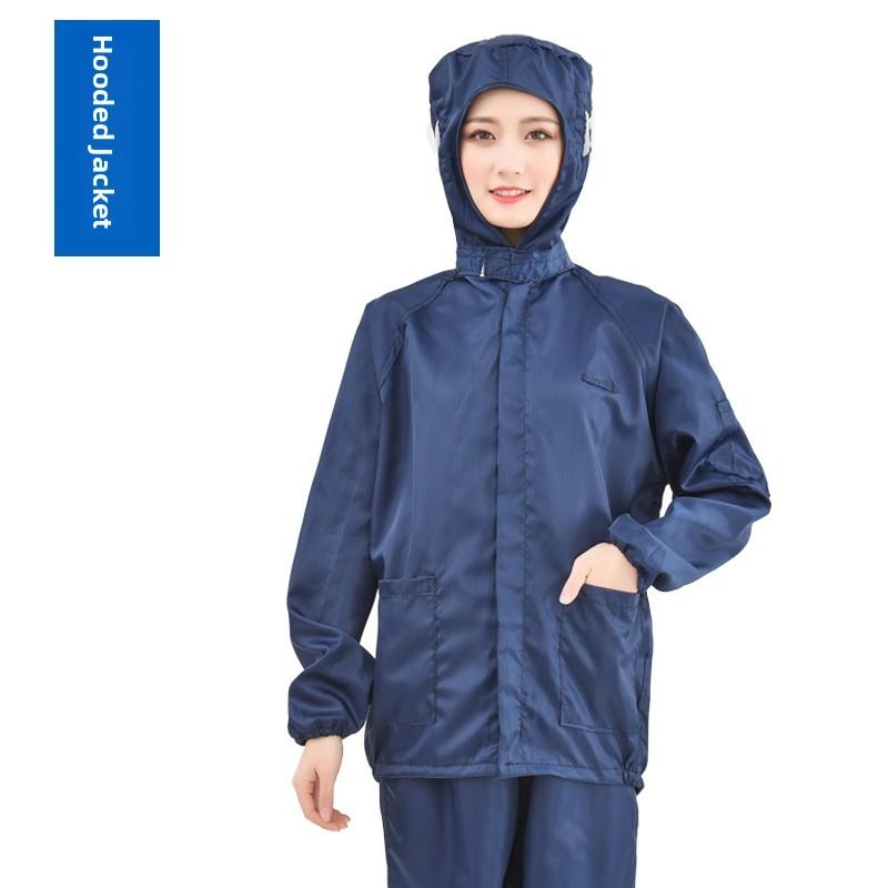 Mono sin pelusa con capucha para hombre y mujer Ropa de trabajo Disipación estática Azul ey Agricultura Traje de limpieza de cuerpo completo