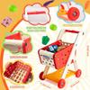 26pcs Kids Shopping Cart Playing House Role-Playing Games Supermarket Playset Accessories for Toddler Aged Children's Toys