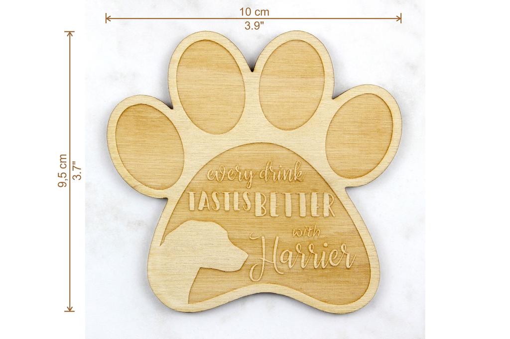 Harrier - Bardak altlığı, köpekli gravürlü bardak altlığı, Art-Dog markasının köpek severlere hediyesi