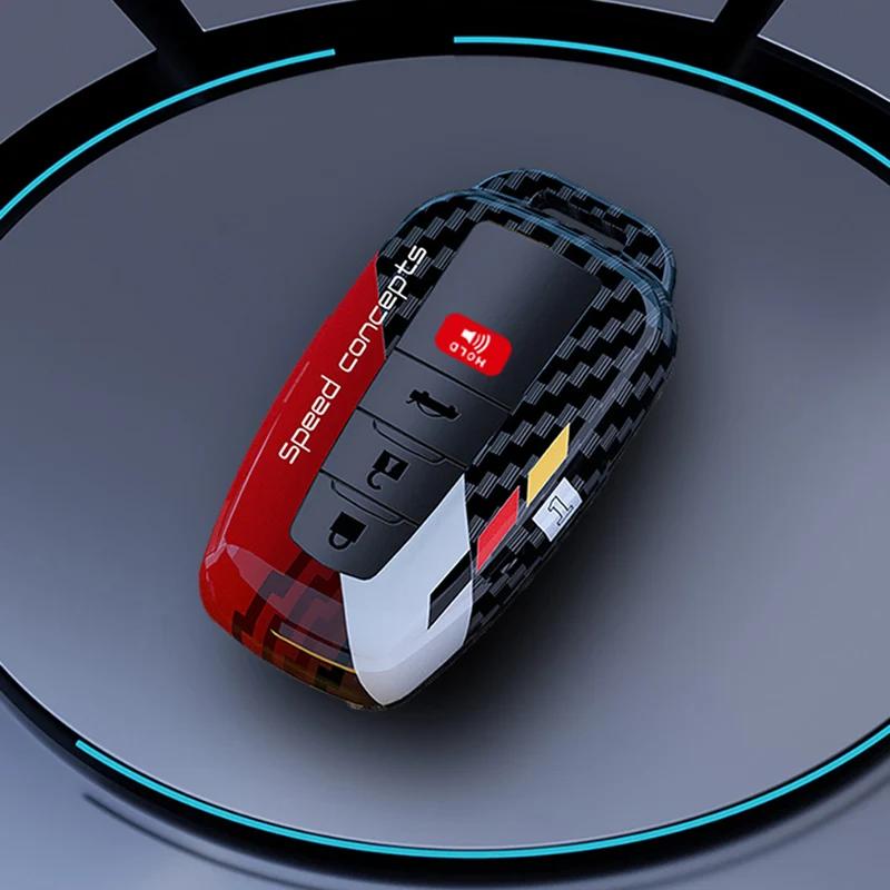 Car Key Case Protector Carbon Abs Key Shell Cover Auto Accessories For Toyota Prius Camry Corolla C-Hr Chr Rav4 Prado
