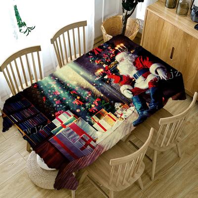 Kerst Kerstman Tafelkleden Home Party Rechthoekige Tafelkleden Bruiloft Open haard Vlekbestendige Decoratieve Accessoires