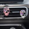 Decorative Car Vent Freshener Bling Skull Clips, Rhinestone Diffuser Clip, Shiny Shaped Auto Accessory Air Conditioner Decoration, Funny Interior