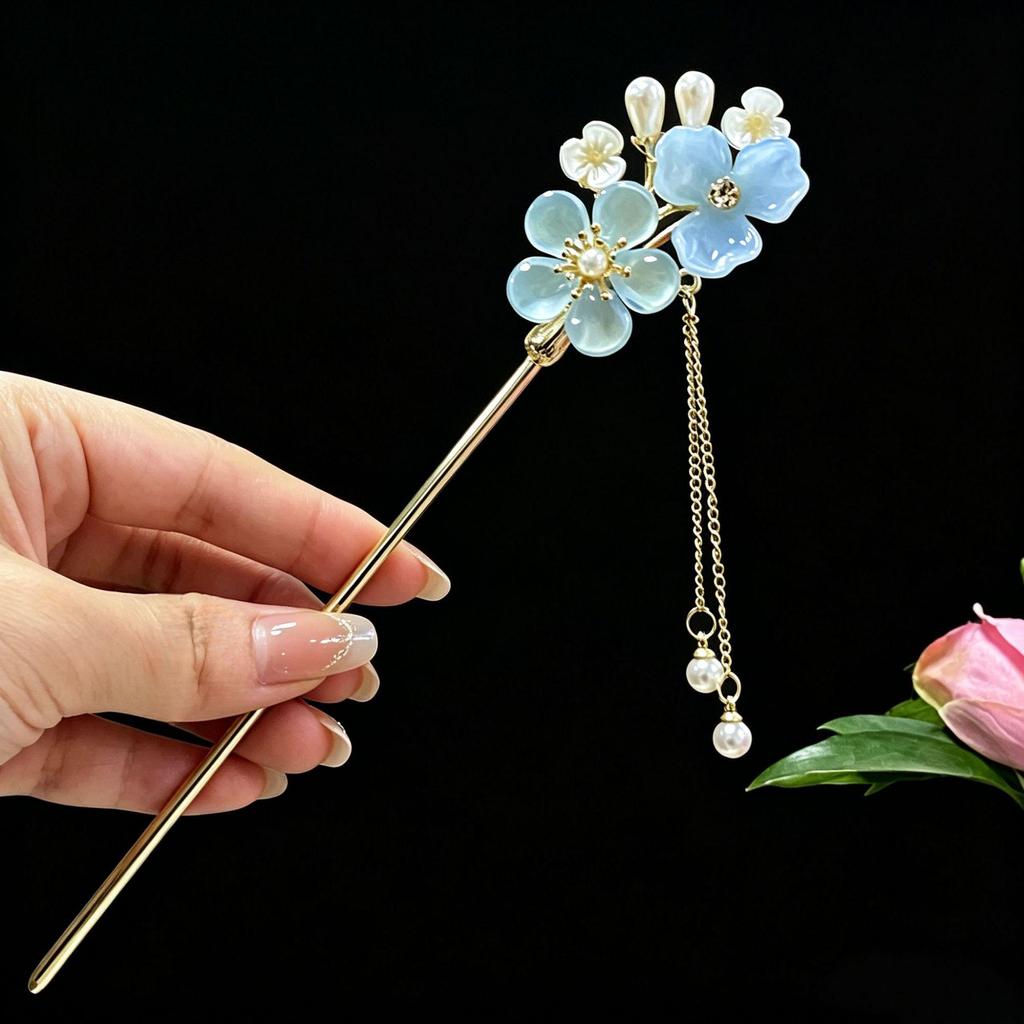 Vintage Pearl Tassel Hairpin - Elegant Chinese Qipao & Hanfu Accessory