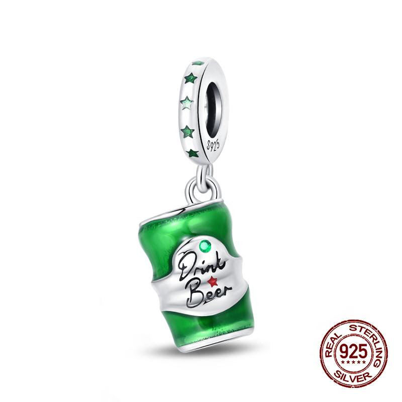 Wine Bottle Charms Copper Rum Brandy Whiskey Tequila Beads Fit 3Mm Original Bracelets Diy Jewelry Birthday Gift