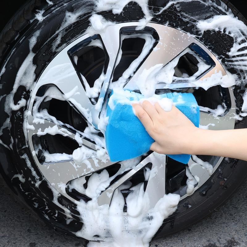 Autoreinigungsschwamm Wischlappen Saugfähig Weicher Schaumstoff Gitter-Schwamm Kratzfrei Groß Fleckenentfernung Autoreinigungsschwamm Autoreinigungswerkzeuge