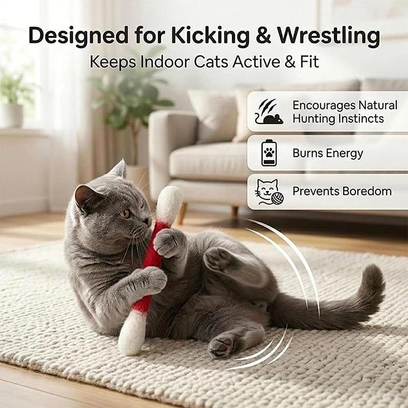 6PCS Cotton Swabs Cat Toy Kitten Chew Sticks for Indoor Boredom, Durable Dental Teething Ropes Interactive Accessory