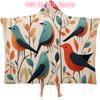 Flock of Birds Wearable Hooded Blanket, Ultra Soft Arctic Velvet Cape Cloak Unisex - Cozy Wearable Blanket 50"x60"