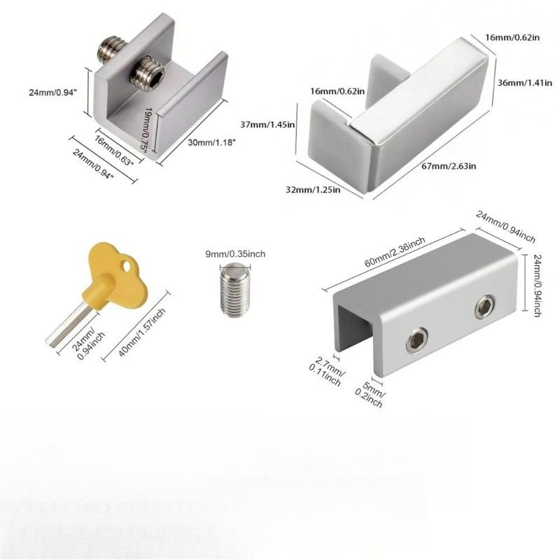 Adjustable Sliding Cabinet Security Lock for Doors and Windows Multifunctional Anti-Theft Protection No Drilling Required