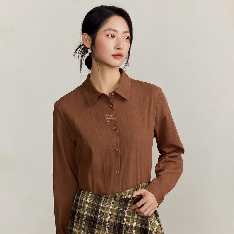 INMAN Women s Retro Embroidered Cotton Shirt L