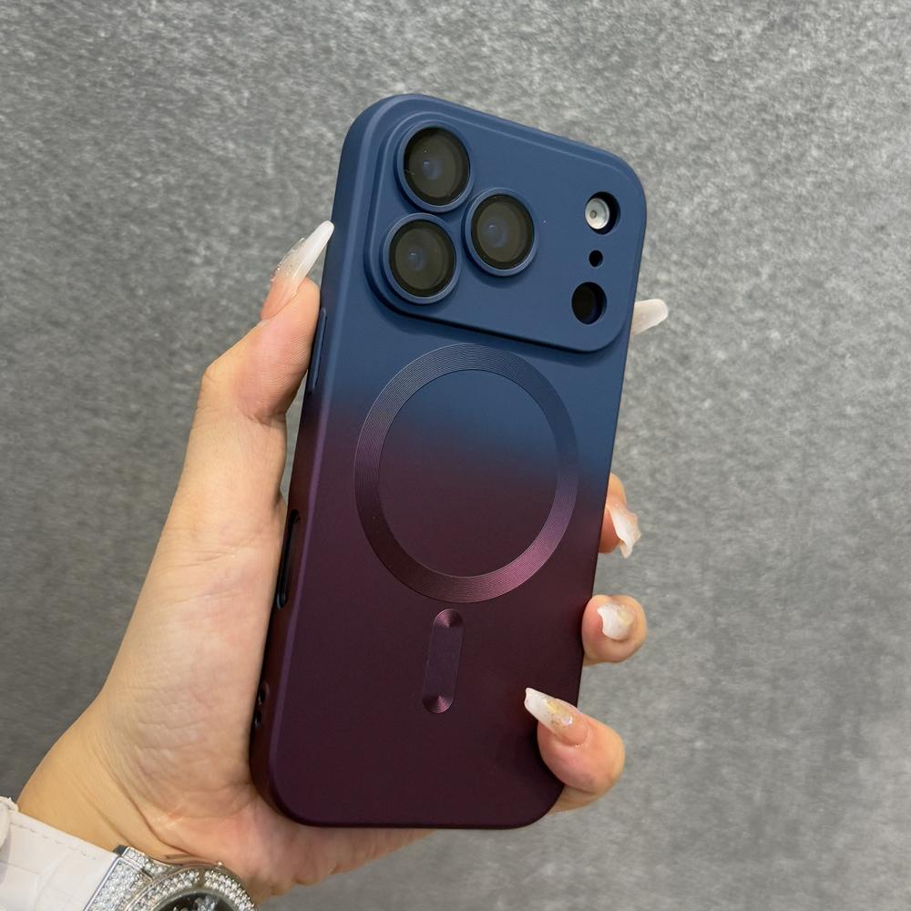Luxury Gradient Soft TPU Case For iPhone 17 Air 16E 16 15 14 13 12 11 Pro Max 17Pro iPhone17 Magnetic Wireless Charge Full Cover
