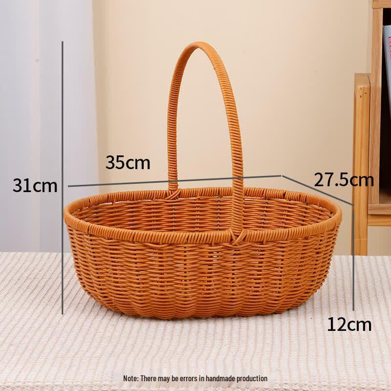 Imitation Rattan Hand-Woven Picnic Basket