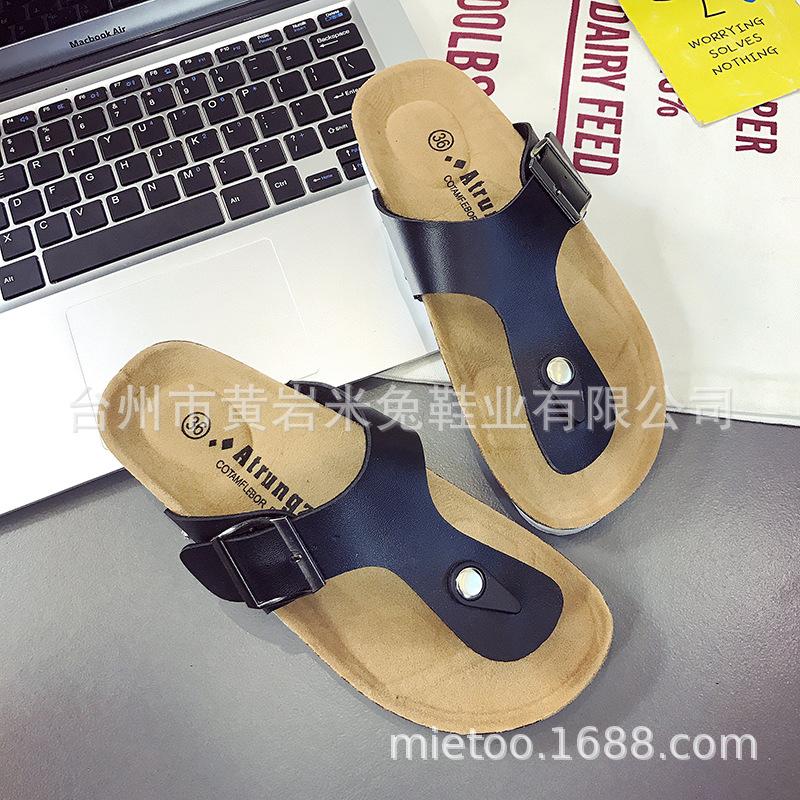 

Летний ветер пляжные тапочки большой размер повседневные на плоской подошве для улицы прохладные тапочки обувь для пары 44 чёрный